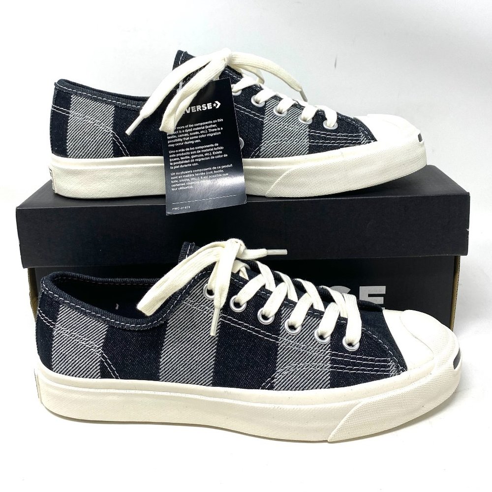 🌿Sale🌿 Converse Jack Purcell Low Canvas Black White Men’s Size 9.5 167830C - Picture 3 of 10